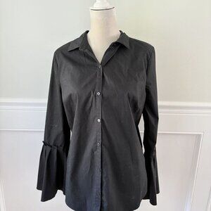 Worthington Tall Black Button-Down Shirt Size L Tall